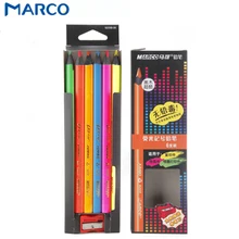 Lápices de colores fluorescentes para dibujar, lápices triangulares para colorear cartas de papel negras, lapicero de póster, papelería escolar