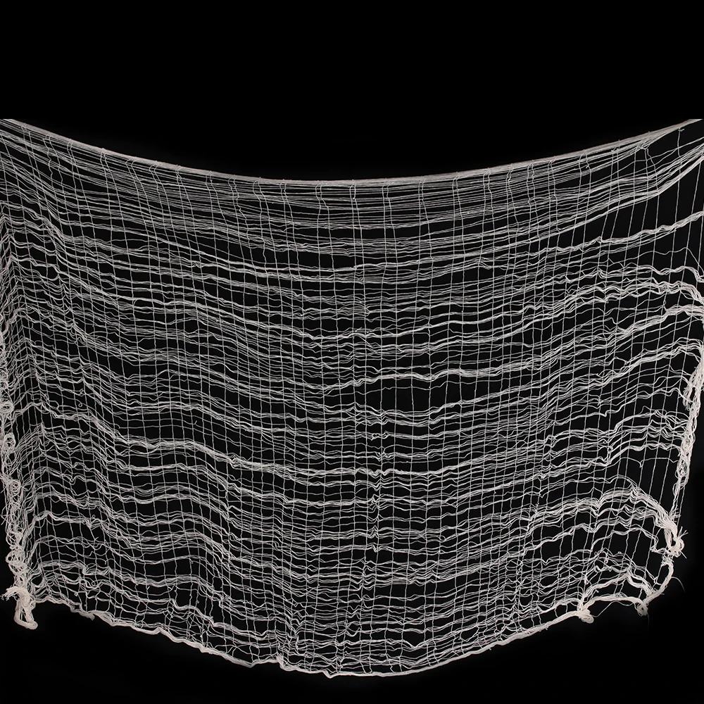 Black/White Halloween Creepy Gauze Large Grid Yarn Cloth Door House Decor Gothic Props Halloween Party Decoration 2019