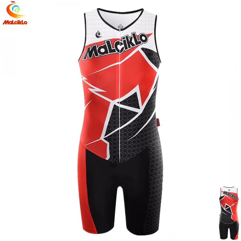 

Malciklo Men's Sleeveless Cycling Triathlon Suit High quality 2018 Ropa Ciclismo Maillot Cycling Sets Skinsuit Bike Clothing