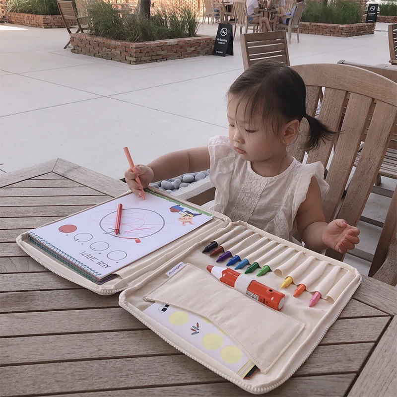 Download Canvas Coloring Books Organizer Drawing Board Pouch Children Stationery Crayon Oyuncak Kids Craft Accessories Toys For Children Drawing Toys Aliexpress