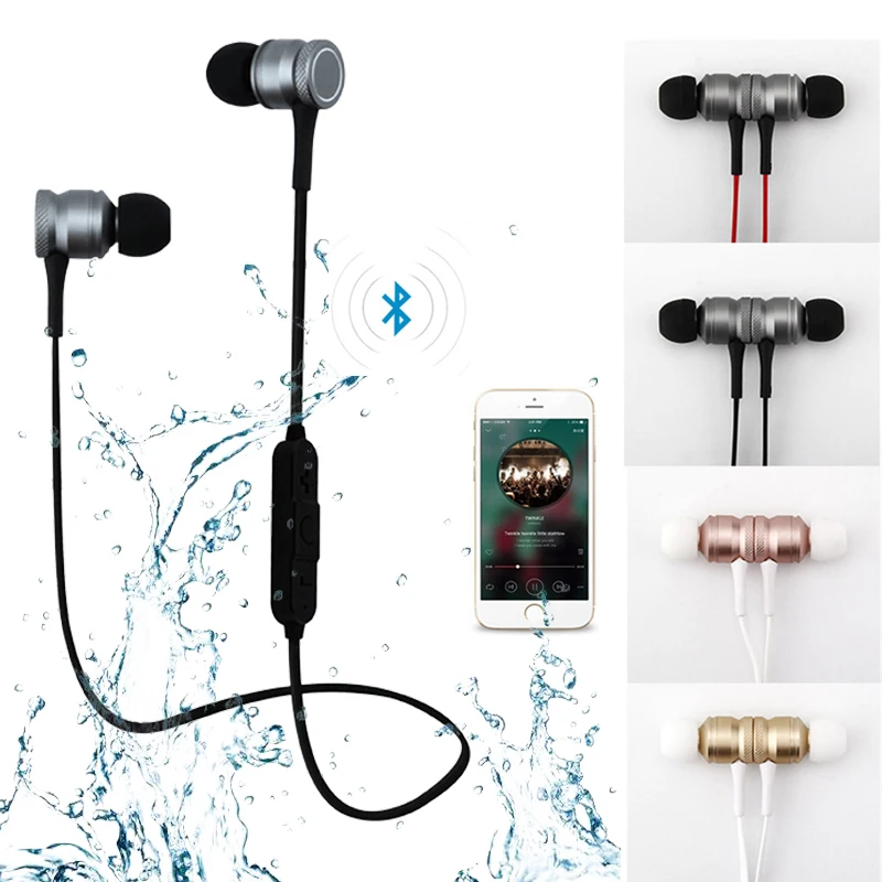 Металлические Магнитные Спортивные наушники Bluetooth Eaphones двусторонние