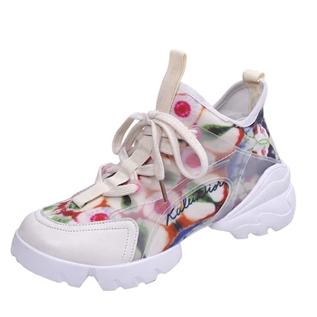 

2019 Autumn Ladies Glitter Chunky Sneakers Platform Casual Shoes Dad dames Sneakers Women Shoes Trainers basket chaussure femme