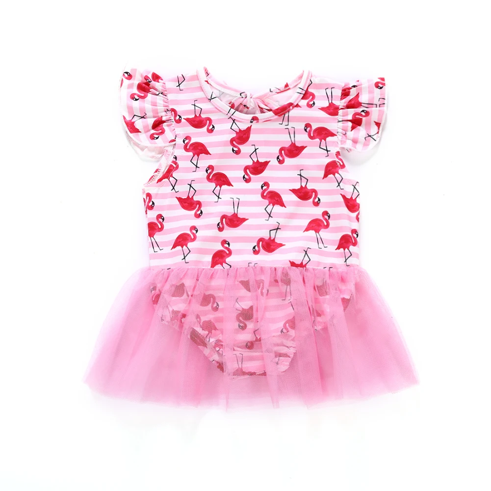 Бикини для маленькой девочки с рисунком Фламинго ванный комплект купальный костюм; одежда для маленьких девочек; Одежда для девочек в стиле бикини Детские бикини купальник пляжная одежда для купания