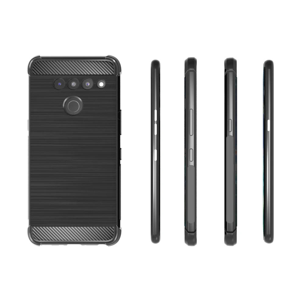 Бренд gligle углеродное волокно антидетонационных Мягкие TPU чехол для LG V50 ThinQ/тонкая Q чехол Защитный shell