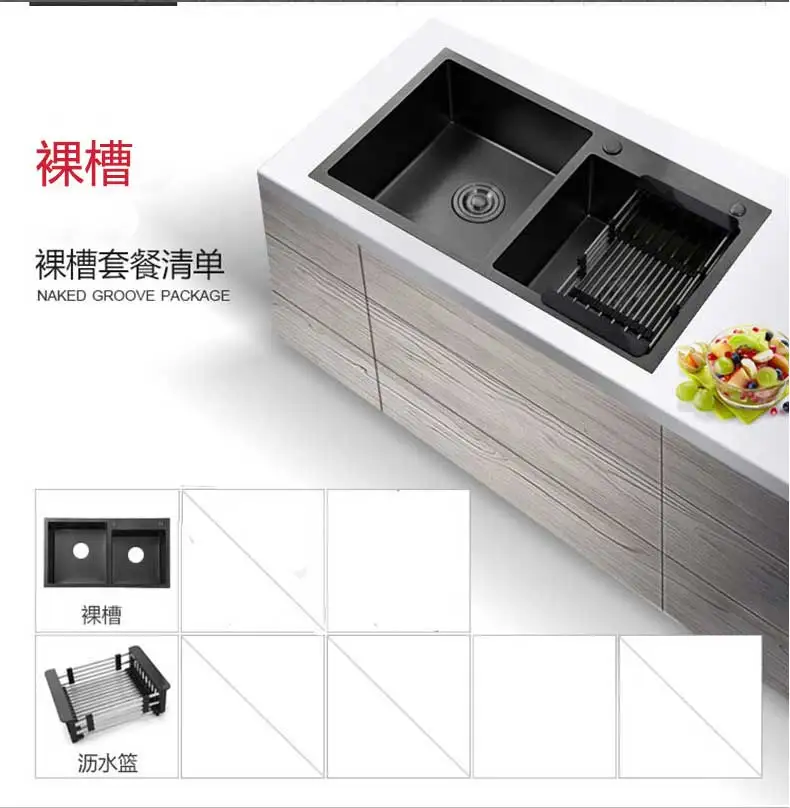 不锈钢水槽_手工不锈钢水槽双槽厨房洗菜盆纳米洗碗池台下黑色双槽---阿里巴巴_23
