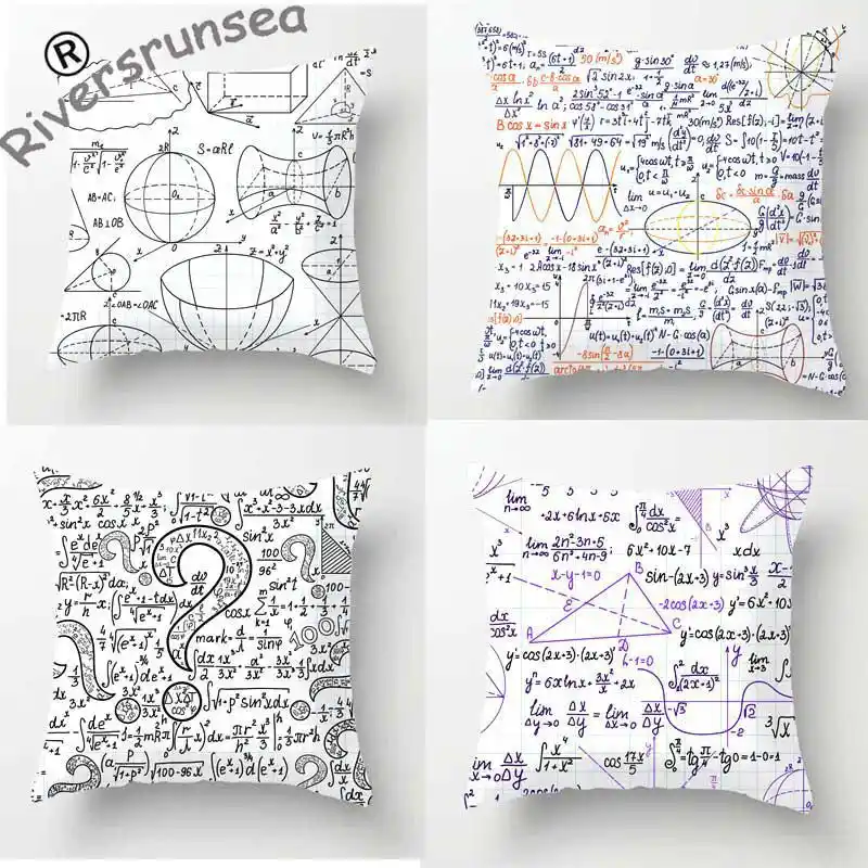 Chemistry Pillow My Chemical Mathematical Formula Romance Geometry Function Triangle Graphics Plush Cushion For School Chair