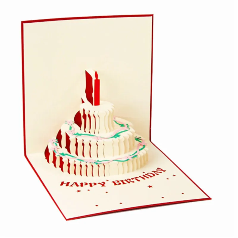 お誕生日カード バースデーカード 3dポップアップカード誕生日カード 3d誕生日グリーティングカード お誕 バースデーケーキカード 誕生日ケーキカード 低価格の 誕生日ケーキカード