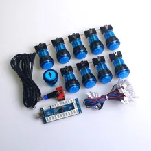 DIY Arcade Set Kits 30mm LED Push Buttons Replacement Parts USB Cable Encoder Board To PC Joystick&Button