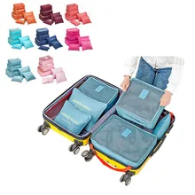 New 6pcs/set Women Travel Storage Bag High Capacity Luggage Clothes Tidy Organizer Pouch Portable Waterproof Storage Case Women