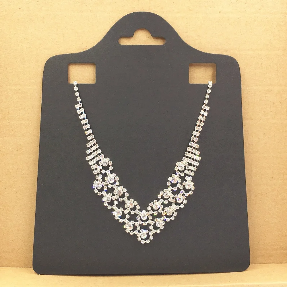 

30pcs/lot Kraft Paper Cards Cardboard Necklace Display Packaging Card Square Jewelry Card Price Label Tags