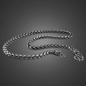 

New fashion men 925 sterling silver pendant personality retro 8mm 61cm men Thai silver necklace. 100% solid silver jewelry