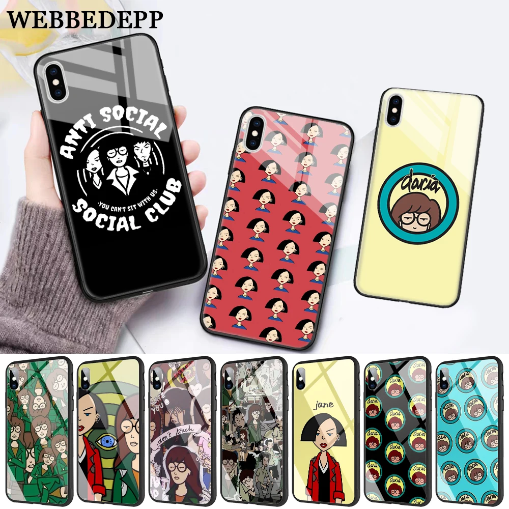 

WEBBEDEPP DARIA MORGENDORFFER Glass Phone Case for Apple iPhone 11 Pro X XS Max 6 6S 7 8 Plus 5 5S SE