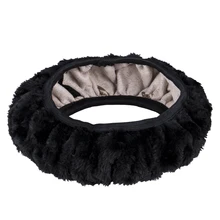 Горячий черный мягкие плюшевые однотонные зимние Захваты автомобилей аксессуар руль чехол