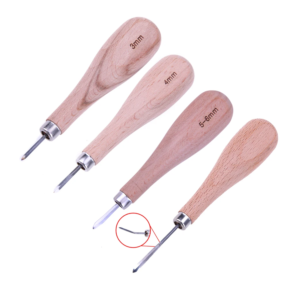 Инструменты для рукоделия из кожи, алмазные точечные шило с деревянной ручкой, швейный шило для рукоделия, швейный набор для рукоделия, 3 мм/4 мм/5 мм/6 мм