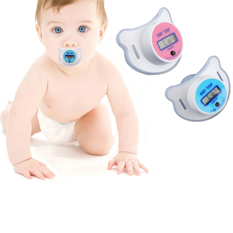 

ZOSS Brand Electronic Baby Pacifier Thermometer Blue Medical Silicone Digital Children's Temperature Baby Health Monitors BT002