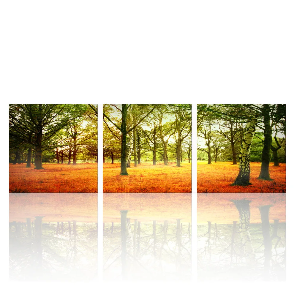 

FREE SHIPPING Paintings Group Tree on Canvas Wall Art(Unframed)50x50cmx3pcs