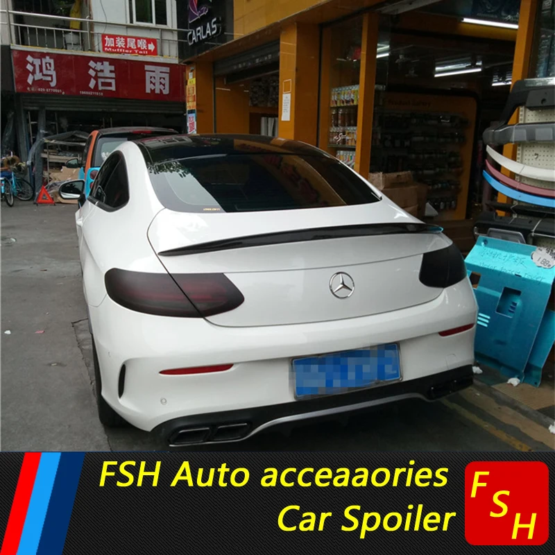 

For Benz W205 C200 C300 C63 2-Door spoiler ABS Material Car Rear Wing unpainted Color spoiler for Benz C coupe spoiler 2016-2018
