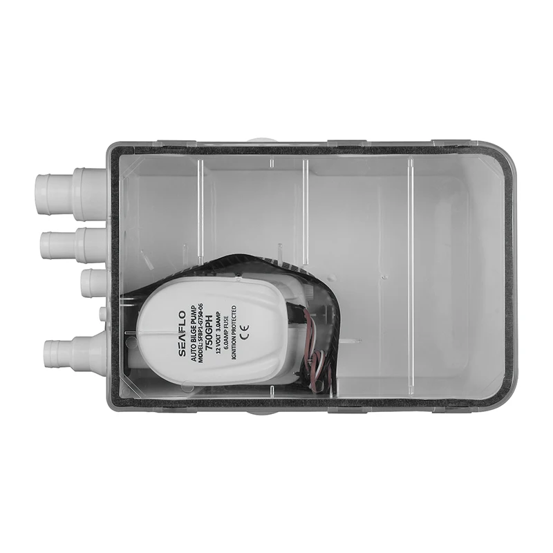 

SEAFLO 24V 600GPH Shower Sump Pump Auto Drain Box Multi Inlet Yacht Boat RV Compare to Attwood Rule