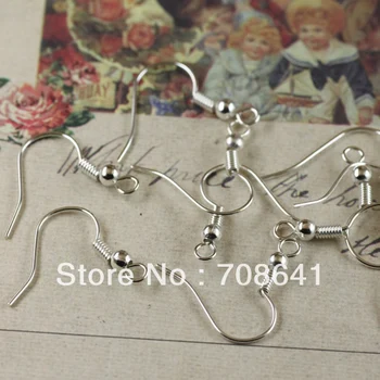 

18x20mm Silver Plated Copper Blank Round Ball Spring Earring Hooks DIY Ear Craft Jewelry Making Findings Wholesale Free Shipping