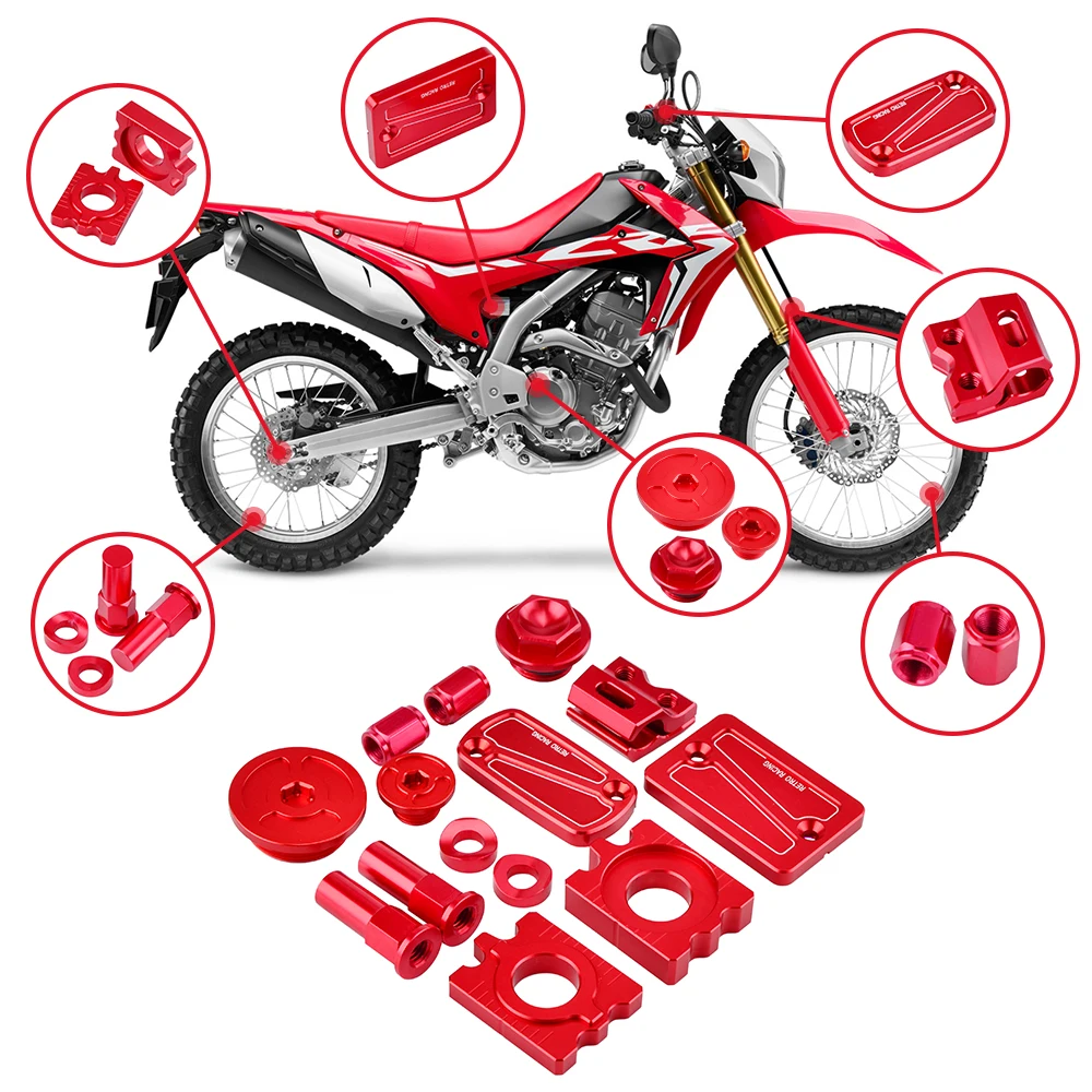 

Brake Reservoir Cover Brake Line Clamp Oil Filler Engine Plug Air Valve Caps Kit For Honda CRF250L CRF250M CRF 250L 250M