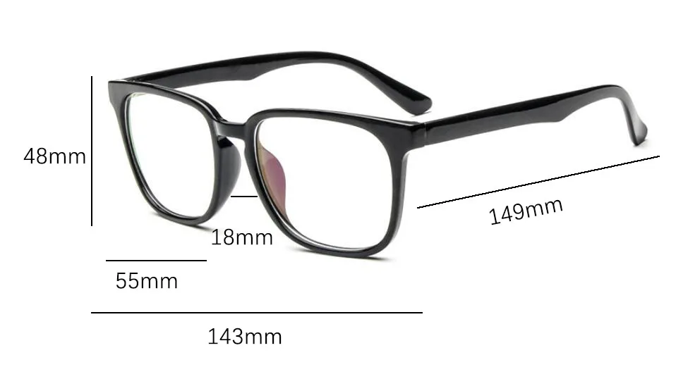 Модная квадратная оправа для очков, женские Большие оптические очки, оправа, прозрачные ретро очки для близорукости, черные очки