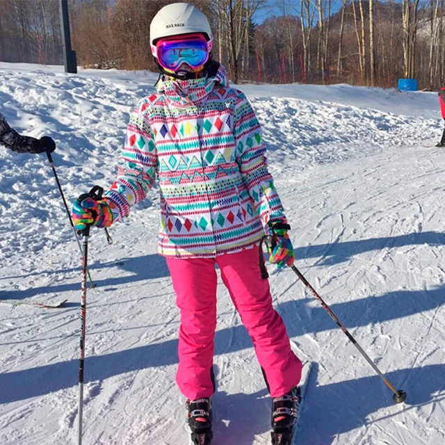 Cheap Free shipping Gsou Snow Winter Windproof Women Ski Suit Set New Snowboarding Woman Ski Jacket+Pants Waterproof Skiing Clothing