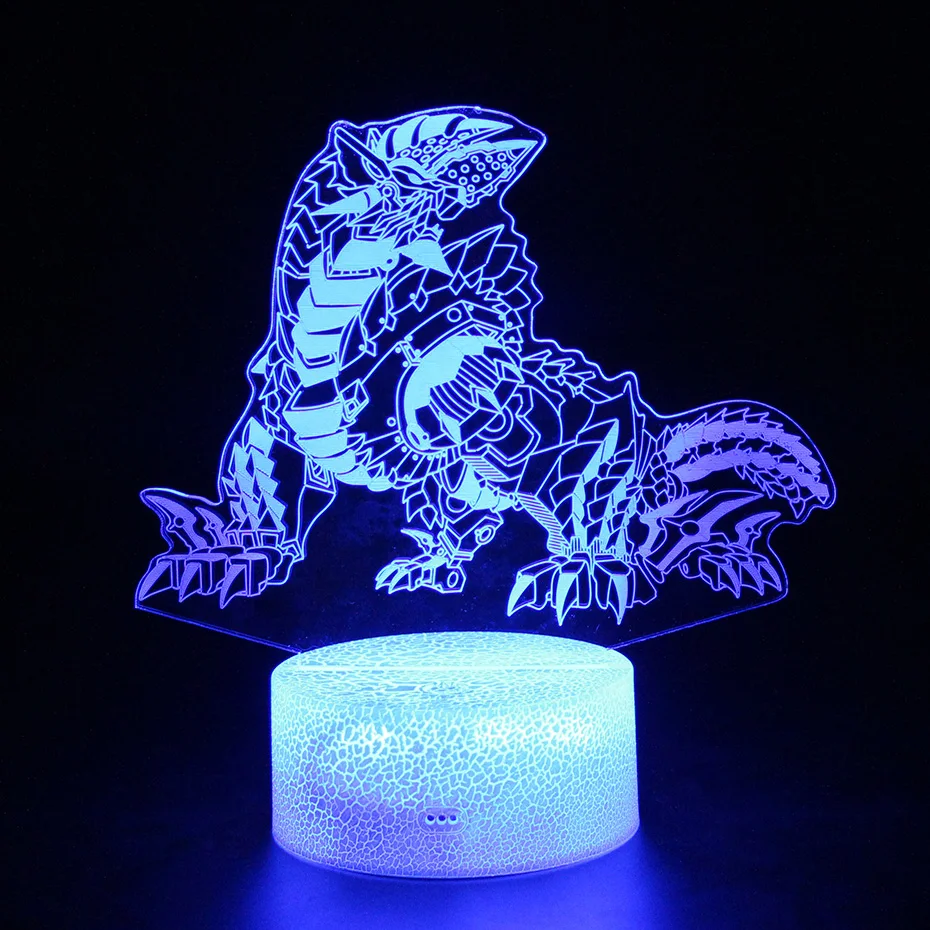 Детские светодиодные фонари игрушки динозавр RGB цвет USB лампа подарки 3d ночник Иллюзия Монстр Охотник Монстры фигура дракона лампа