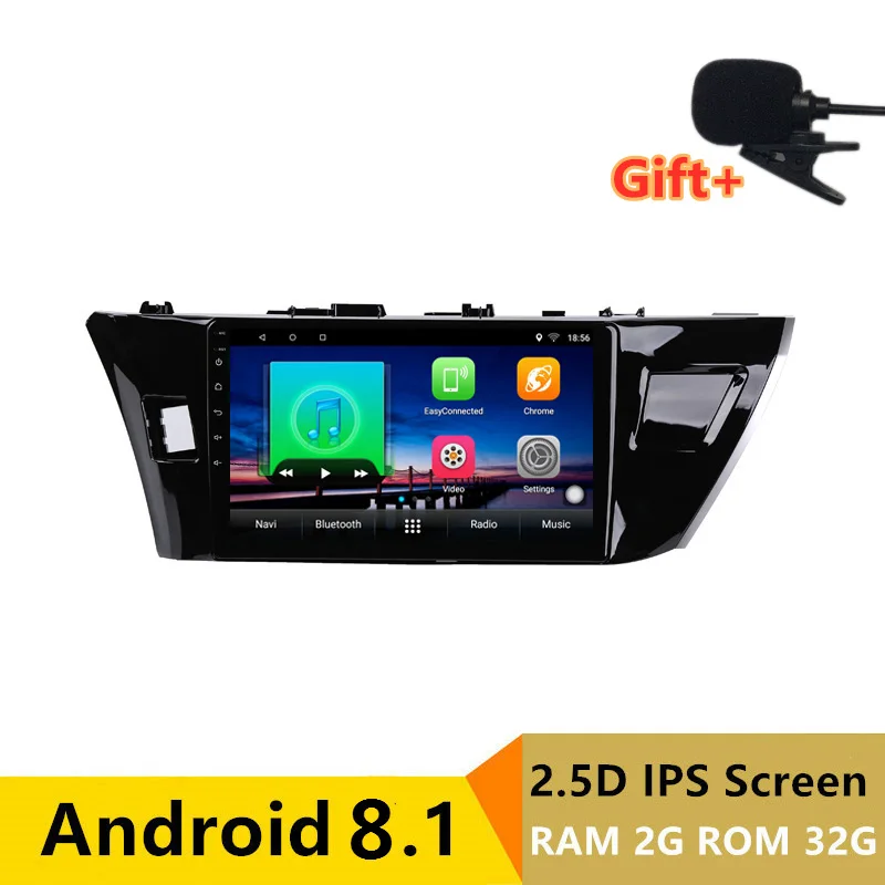 

10" 2+32G 2.5D IPS Android 8.1 Car DVD Multimedia Player GPS For Toyota Corolla 2014 2015 2016 audio radio stereo navigation
