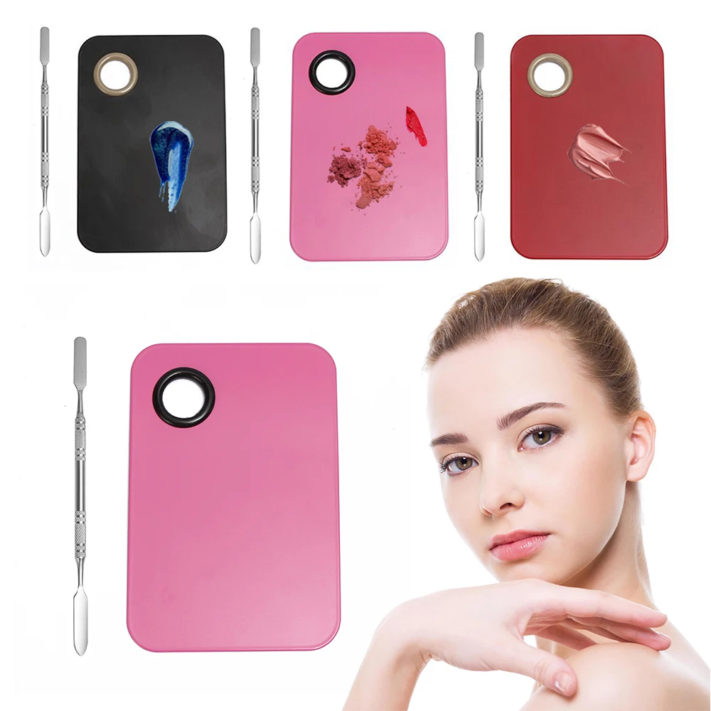 

ELECOOL Stainless Steel Makeup Mixer Nail Polish Mixing Plate Foundation Eyeshadow Mixing Palette / Spatula Various Shape Newest