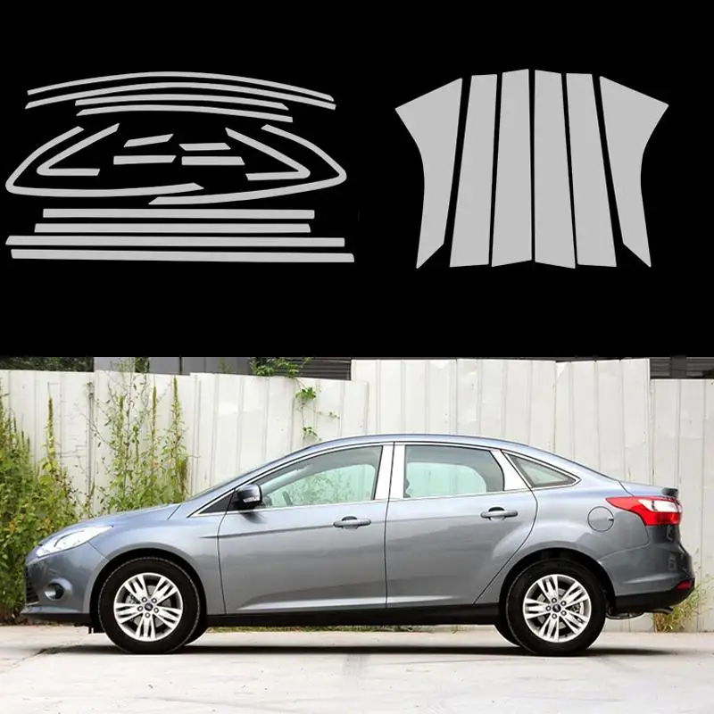 

Stainless Steel Full Window Trim Decoration Strips For Ford Focus 3 Sedan 2012 2013 2014 Car Styling Car-styling OEM-20