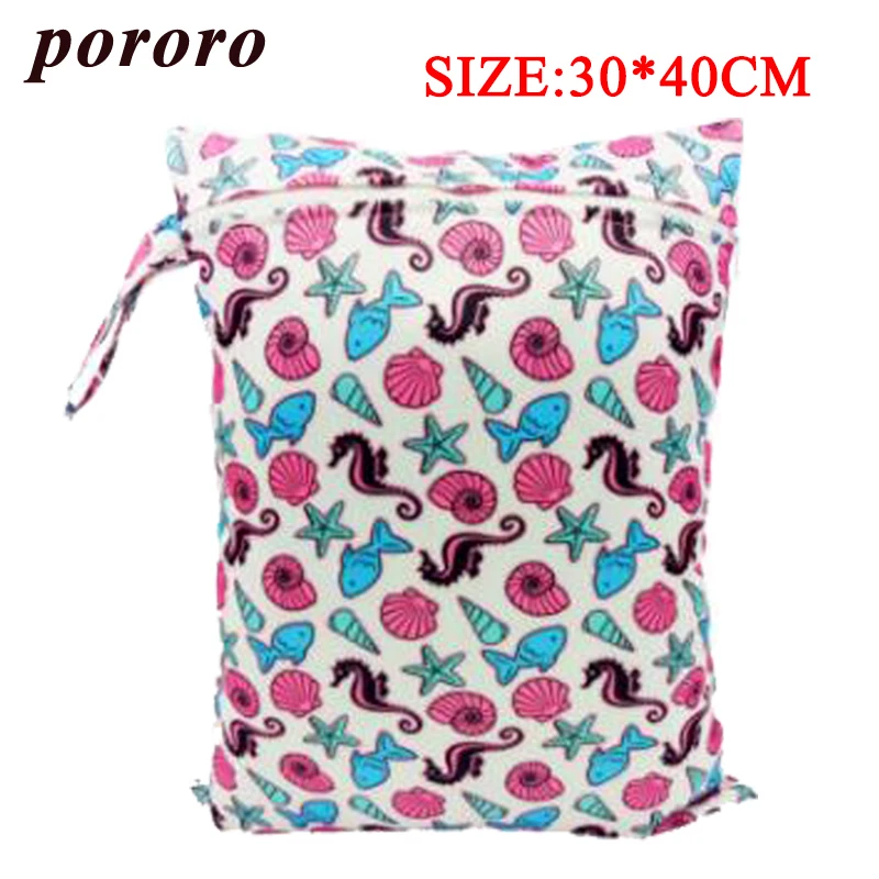 

Wet Diaper Bag Reusable Zippered Eco-Friendly 30*40cm Adjustable Baby Care Bag Waterproof Diaper Bag Baby Stuff