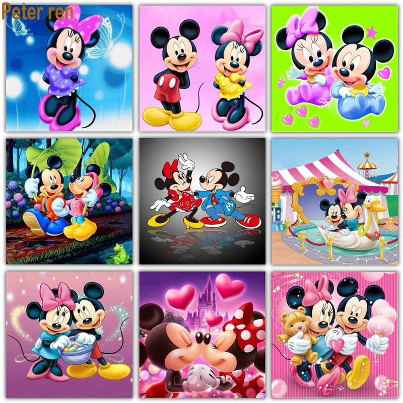 

Peter ren Diamond Painting Cross stitch Embroidery full Square or Round Mosaic pictur Home Decor Crafts arts Mickey Mouse Scene