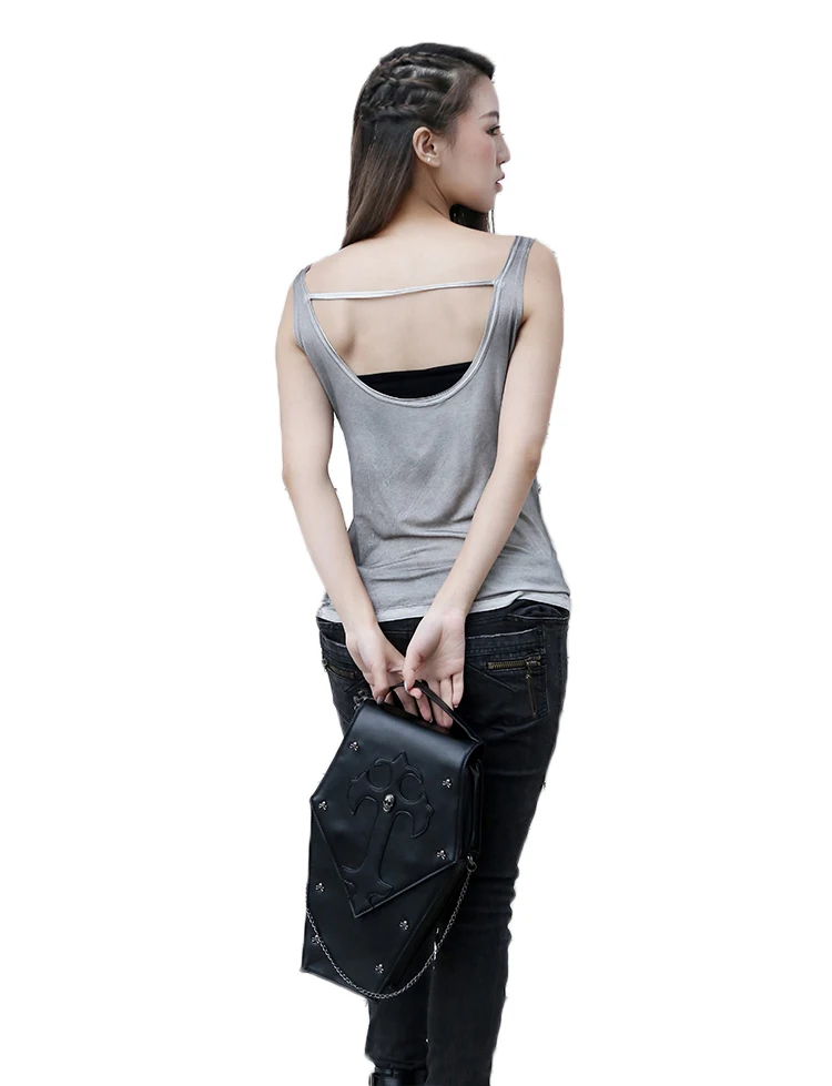 Женские Сумки из искусственной кожи в стиле ретро, Готическая сумка через плечо, женская сумка через плечо с черепом и заклепками в стиле панк, дизайнерские сумки для женщин