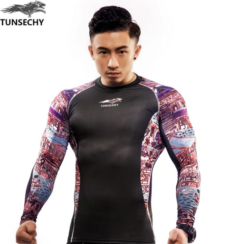 TUNSECHY winter Top quality New thermal underwear men underwear compression quick drying thermo underwear men Long Johns - Цвет: picture color