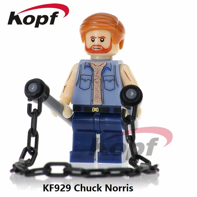 

Single Sale The king of Action Films Super Hereos Chuck Norris Terminator Bride Building Blocks Bricks Children Gift Toys KF929