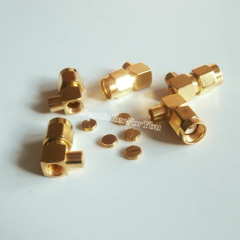 

10Pcs RP-SMA Male Right Angle Solder Semi-rigid RG402 0.141" RF Connector