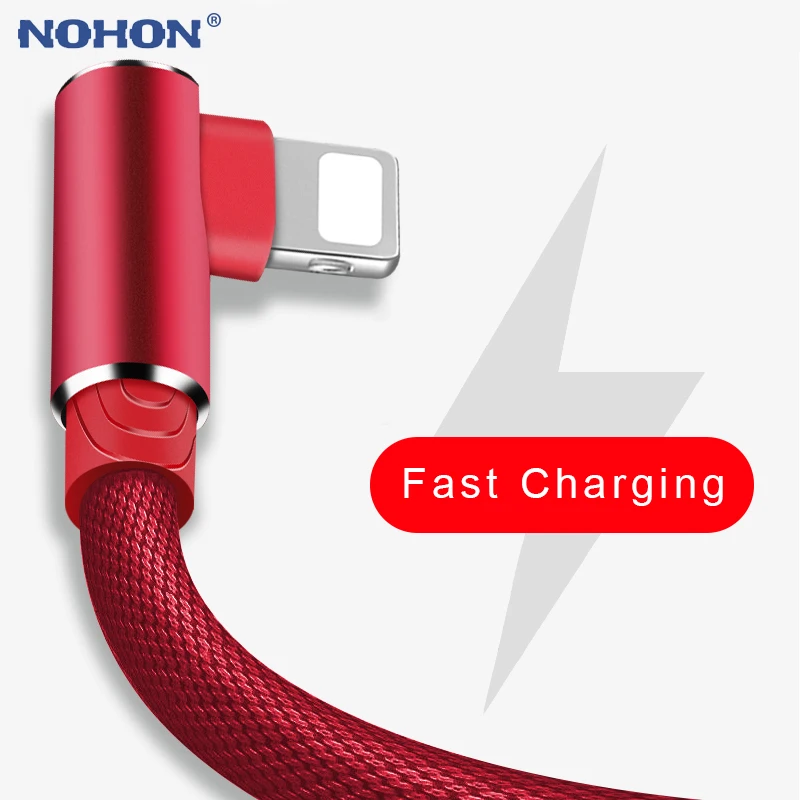 1m 2m 3m 90 Degree USB Data Charger Cable For iPhone X XR Xs Max 5 6 s
6s 7 8 Plus 5s SE iPad Air Fast Charging Origin Long Wire