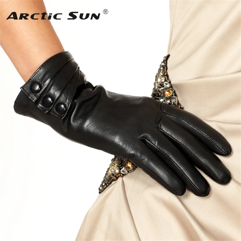 Fashion Genuine Leather Gloves For Women Thermal Winter Wrist Solid Sheepskin Gloves Female 2019 Free Shipping L003NC Fashion Genuine Leather Gloves For Women Thermal Winter Wrist Solid Sheepskin Gloves Female 2019 Free Shipping L003NC