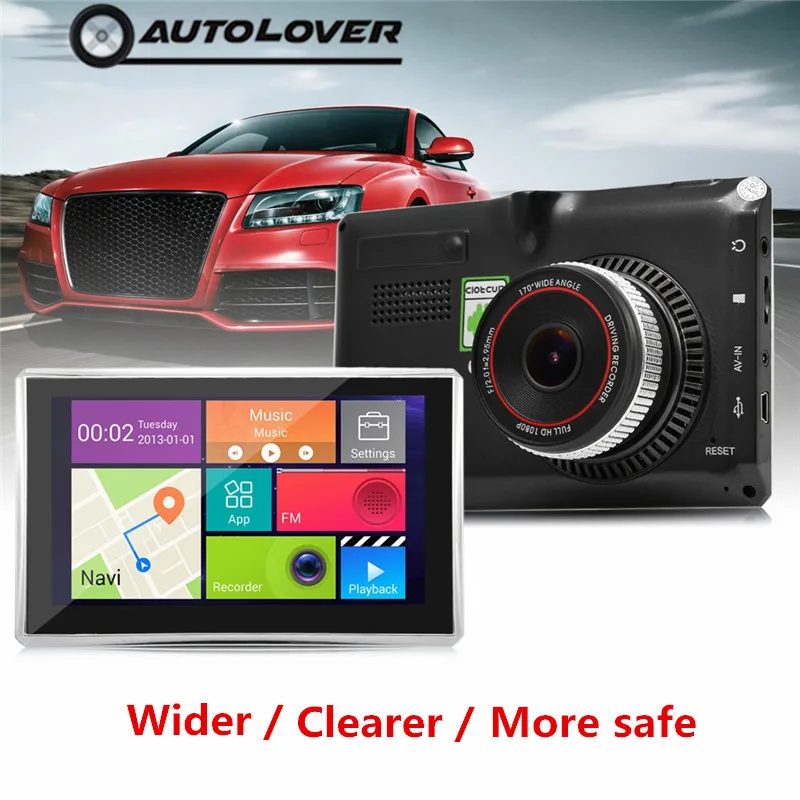Дюймов 5 дюймов Android Dash cam 4 автомобильный планшет gps 170 градусов широкий угол 1080 P DVR