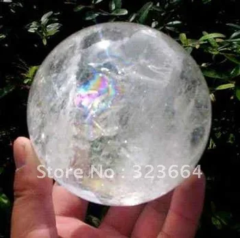 

Hot Sell! NATURAL RAINBOW CLEAR QUARTZ CRYSTAL SPHERE BALL HEALING 60mm + STAND