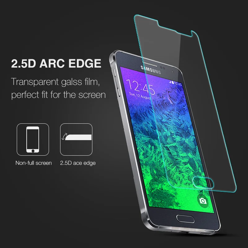 0.26mm Screen Protector Explosion-Proof On Phone 2.5D Tempered Glass Film For Samsung GALAXY Alpha G850 G850F G8508 G8508S G8509 (1)