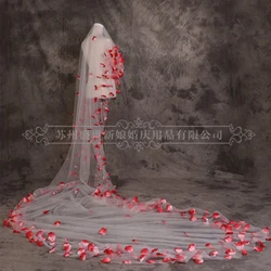 5 Meters Long Bridal Veils 2019 Wedding Veil Applique Bridal Accessories Hot Sale Ivory Bride Veils Free Shipping with Flowers