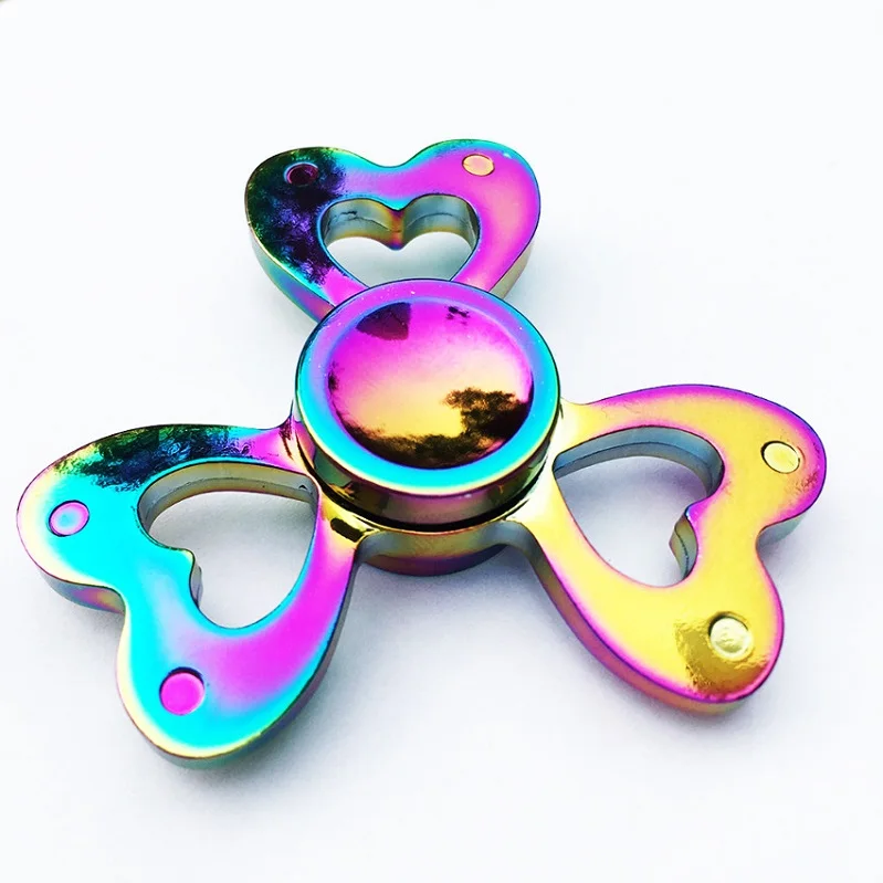 Непоседа счетчик Tri-Spinner красочные пять Бидс звезда летучая мышь сердце Треугольники колеса Fly Dragon металлическая рука Spinner анти-стресс