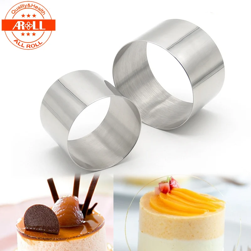 

New Small Mini Round Cake Mousse Ring Mold Mould Stainless Steel Bakeware Baking Mold Ring Tools Metal Cake Ring Fashion Kitchen