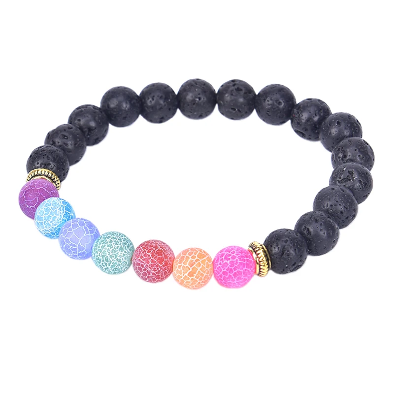 NEW 8mm Healing Beaded Bracelet Natural Lava Stone Diffuser Bracelet Jewelry Gift