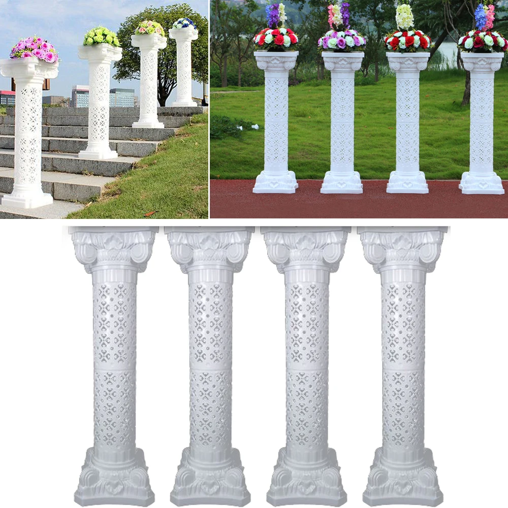 

4 Sets Disassemblability Photography Props Plastic Roman Pillars Column Pedestal Party Decoration Wedding Road Lead