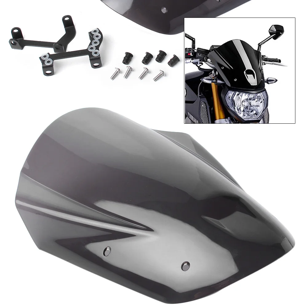 GZYF Windshield Windscreen w/ Bolts Bracket For Yamaha MT09 FZ09 2013