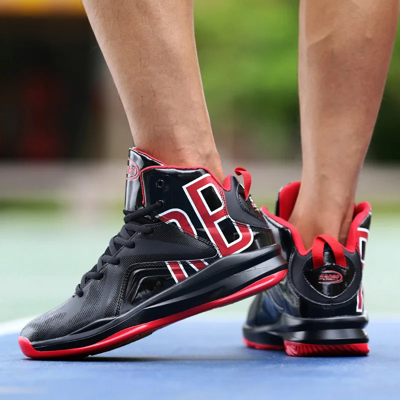 De los hombres transpirables zapatos de baloncesto high-top zapatos de deporte cesta homme amortiguación zapatillas de deporte de hombre al aire libre Atlético zapatos de baloncesto De los hombres transpirables zapatos de baloncesto high-top zapatos de deporte cesta homme amortiguación zapatillas de deporte de hombre al aire libre Atlético zapatos de baloncesto