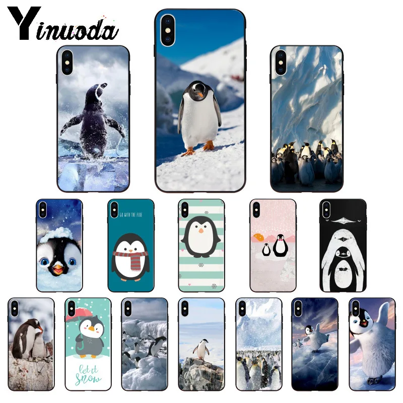 

Yinuoda Lovely Penguin TPU Soft Silicone Phone Case Cover for iPhone 8 7 6 6S Plus 5 5S SE XR X XS MAX Coque Shell