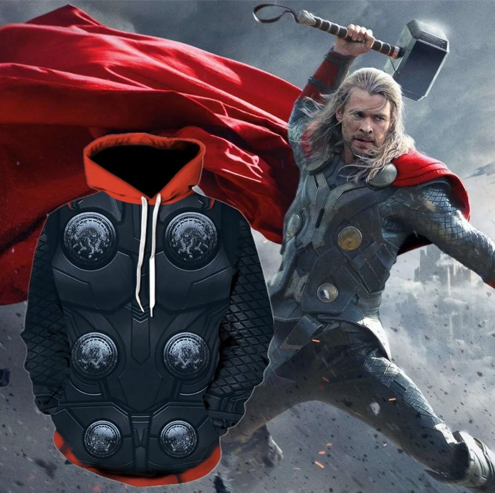 

3D Print Movie Avengers Infinity War Thor Sweatshirt Hoodie Cosplay Costume New